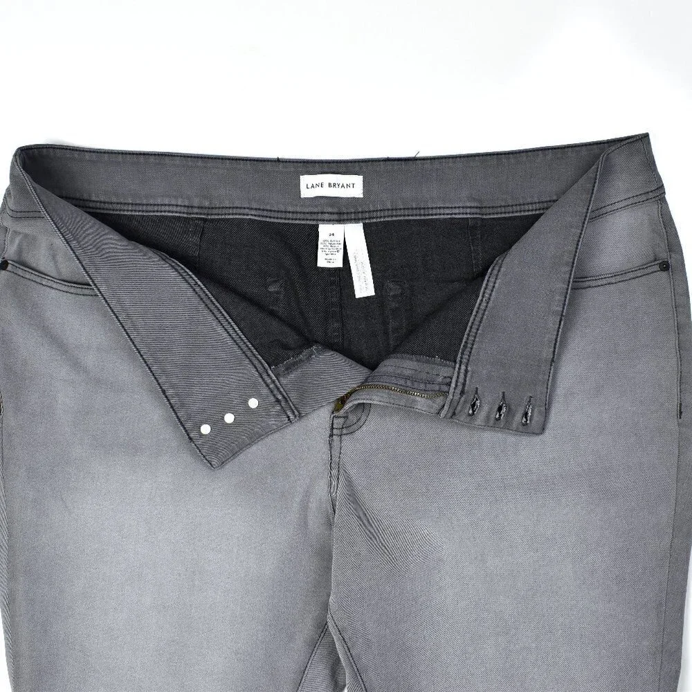 Lane Bryant Flex High Rise 3 Button Jegging Gray 24